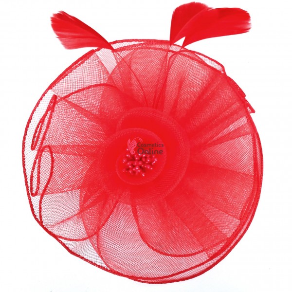 Voaleta pentru decor par cu clema de prindere VTL010BB Rosie